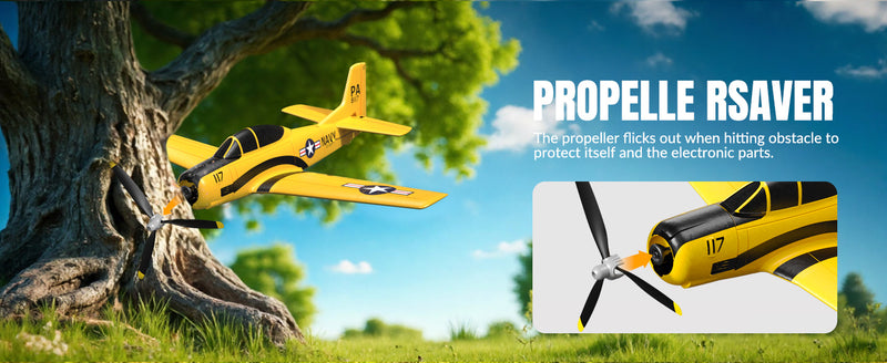 VOLANTEXRC T28 Trojan 4ch RC Trainer Airplane for Beginners with Xpilot Stabilization System (Yellow)