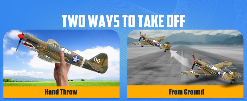 VOLANTEXRC Warhawk P40 Remote Control Airplane for Beginners with Xpilot Stabilization System