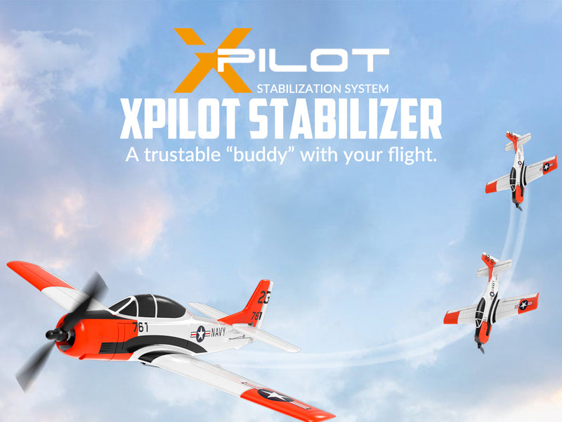 VOLANTEXRC T28 Trojan 4ch RC Trainer Airplane for Beginners with Xpilot Stabilization System (White)