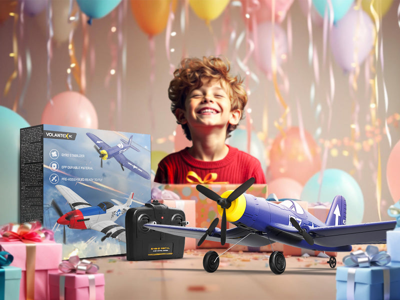 VOLANTEXRC 3-CH Airplanes BF109 WWII Remote Control Airplane for Beginners with Gyro Stabilization System