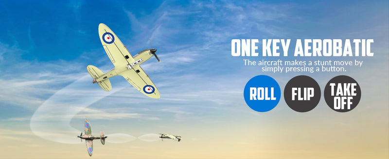 VOLANTEXRC Spitfire 4ch Remote Control Airplane for Beginners with Xpilot Stabilization System