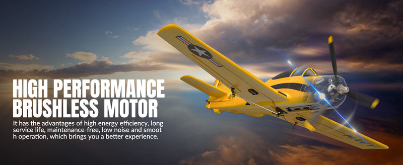 VOLANTEXRC T28 Trojan 4ch RC Trainer Airplane for Beginners with Xpilot Stabilization System (Yellow)