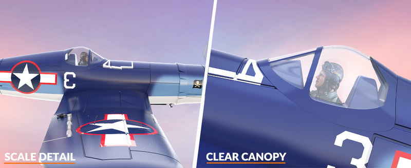 VOLANTEXRC Corsair F4U Scale Remote Control WarbirdAirplane for Beginners Xpilot Gyro Stabilizer