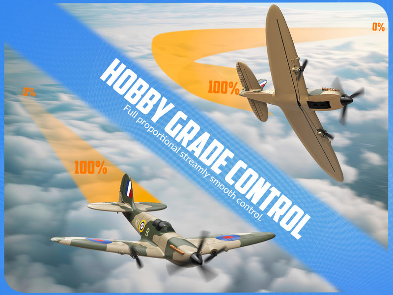 VOLANTEXRC 3-CH Airplanes Spitfire WWII Remote Control Airplane for Beginners with Gyro Stabilization System
