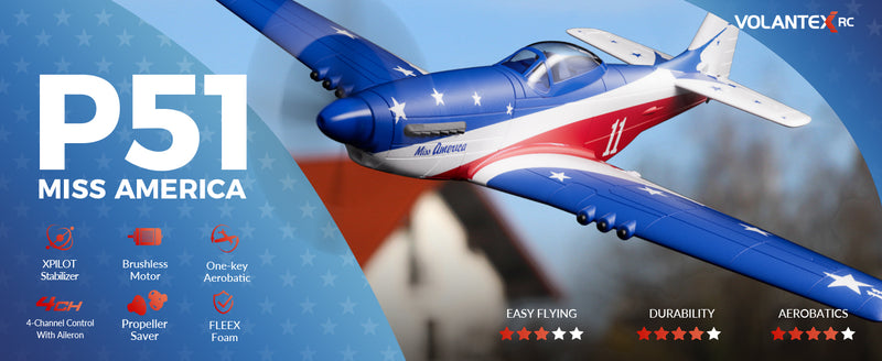 VOLANTEXRC 4-CH Airplanes P51 Mustang