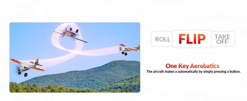 500mm RC Foam Airplane Trainstar Stunt RTF with 2.4GHz Brushless Motor Gyro Stabilized for Beginners (Orange)