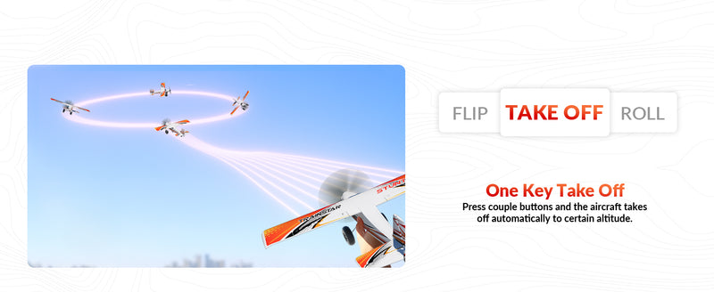 500mm RC Foam Airplane Trainstar Stunt RTF with 2.4GHz Brushless Motor Gyro Stabilized for Beginners (Orange)