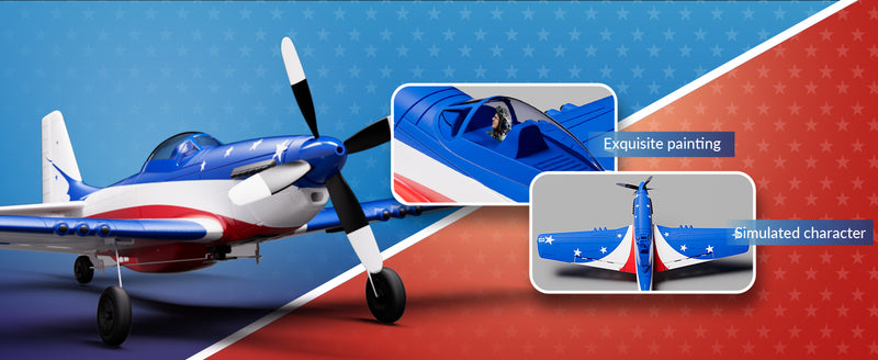 VOLANTEXRC 4-CH Airplanes P51 Mustang