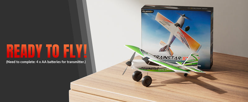 RC Foam Airplane Trainstar Stunt 500mm Wingspan RTF with 2.4GHz Brushless Motor and Gyro (Green)