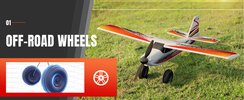 500mm RC Foam Airplane Trainstar Stunt RTF with 2.4GHz Brushless Motor Gyro Stabilized for Beginners (Orange)