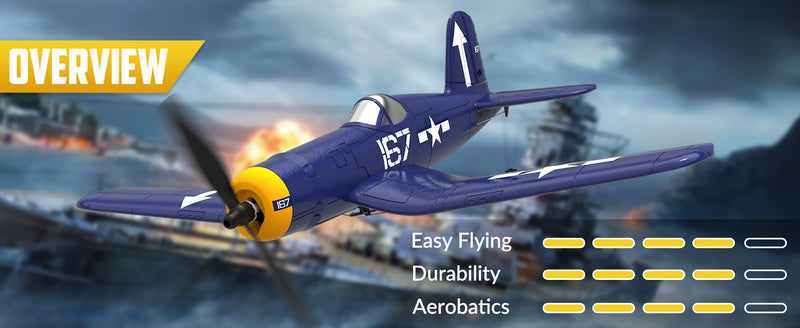 VOLANTEXRC Corsair F4U Warbird Remote Control Airplane for Beginners Xpilot Gyro Stabilizer