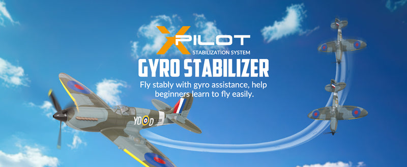VOLANTEXRC Spitfire Scale Warbird RC Airplane for Beginners with Xpilot Stabilization System