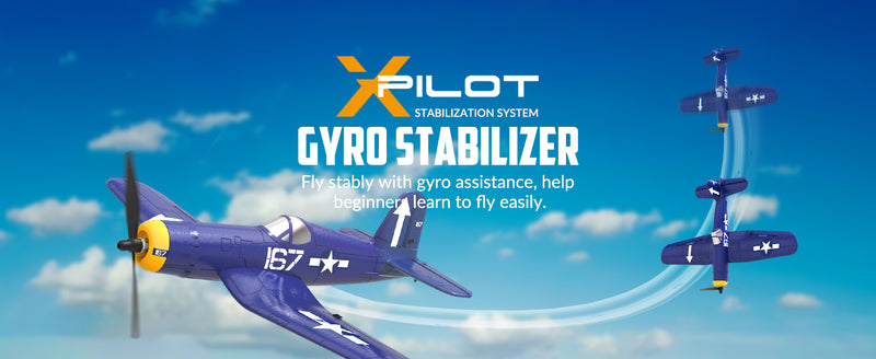 VOLANTEXRC Corsair F4U Warbird Remote Control Airplane for Beginners Xpilot Gyro Stabilizer
