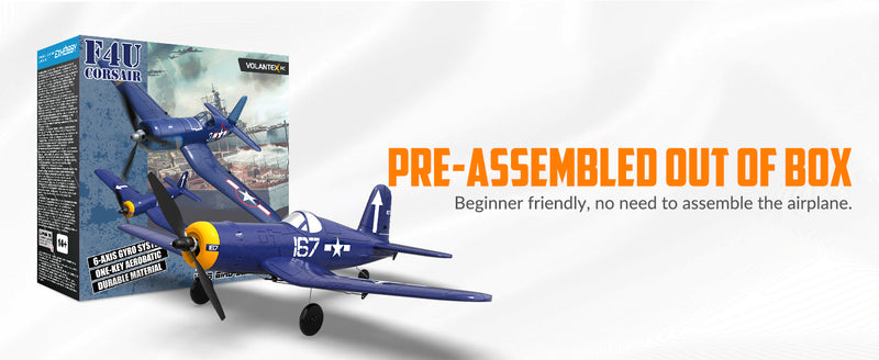VOLANTEXRC Corsair F4U Warbird Remote Control Airplane for Beginners Xpilot Gyro Stabilizer