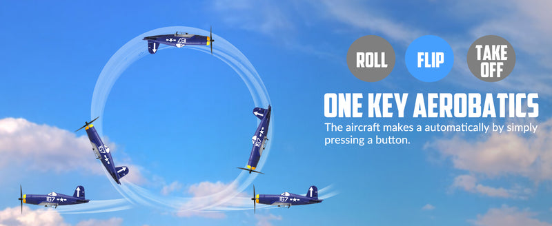 VOLANTEXRC Corsair F4U Warbird Remote Control Airplane for Beginners Xpilot Gyro Stabilizer
