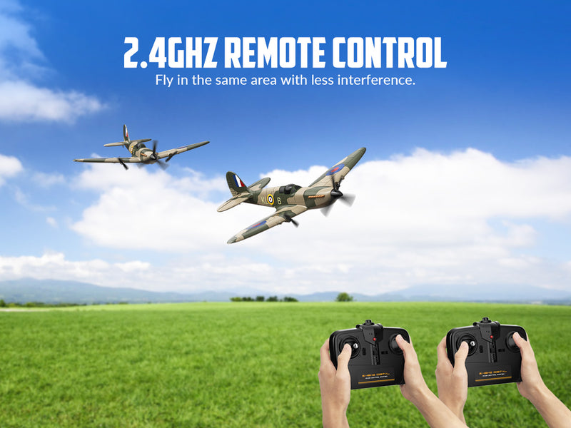 VOLANTEXRC 3-CH Airplanes Spitfire WWII Remote Control Airplane for Beginners with Gyro Stabilization System