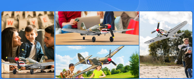 VOLANTEXRC Warhawk P40 Remote Control Airplane for Beginners with Xpilot Stabilization System