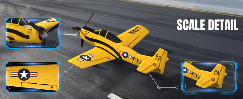 VOLANTEXRC T28 Trojan 4ch RC Trainer Airplane for Beginners with Xpilot Stabilization System (Yellow)