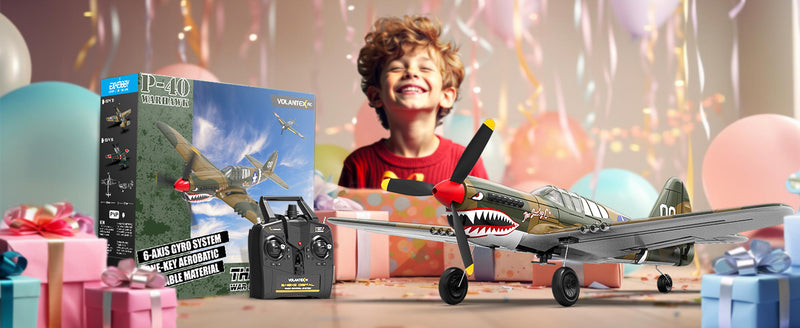 VOLANTEXRC Warhawk P40 Remote Control Airplane for Beginners with Xpilot Stabilization System