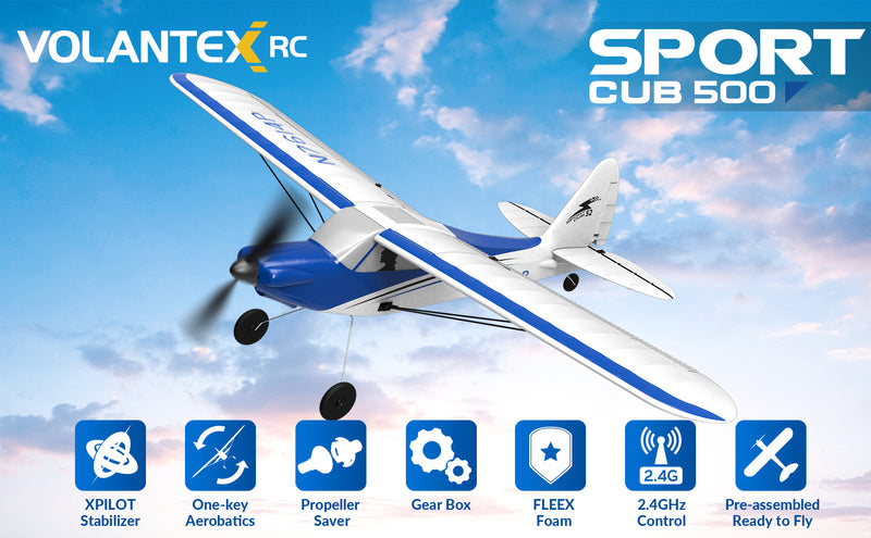 VOLANTEXRC Sport Cub 500mm Wingspan RC Trainer Airplane for Beginners with Xpilot Stabilization System