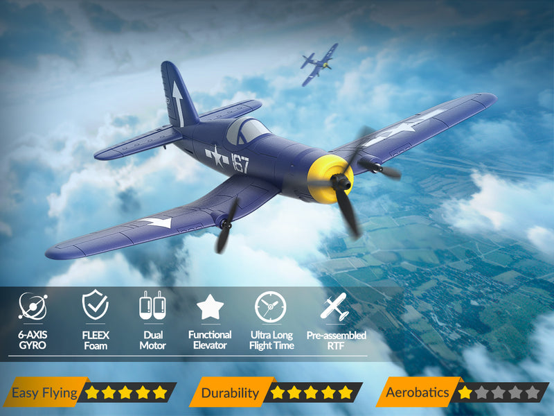 VOLANTEXRC 3-CH Airplanes BF109 WWII Remote Control Airplane for Beginners with Gyro Stabilization System