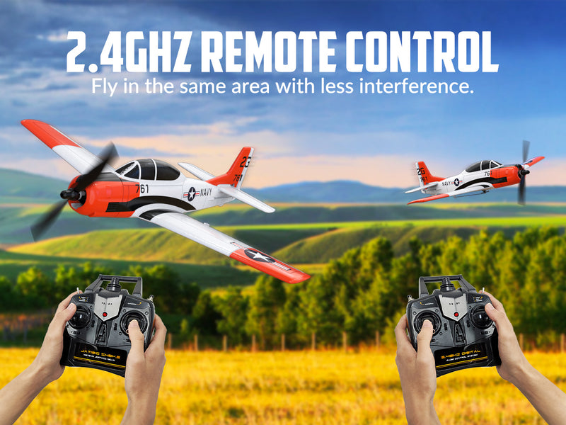 VOLANTEXRC T28 Trojan 4ch RC Trainer Airplane for Beginners with Xpilot Stabilization System (White)