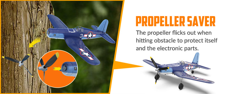VOLANTEXRC Corsair F4U Scale Remote Control WarbirdAirplane for Beginners Xpilot Gyro Stabilizer