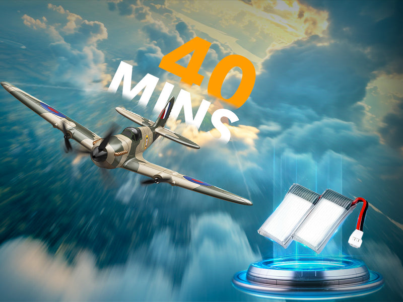 VOLANTEXRC 3-CH Airplanes Spitfire WWII Remote Control Airplane for Beginners with Gyro Stabilization System
