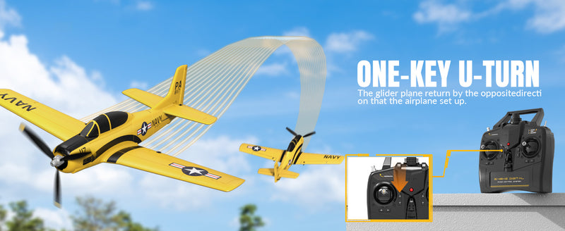 VOLANTEXRC T28 Trojan 4ch RC Trainer Airplane for Beginners with Xpilot Stabilization System (Yellow)