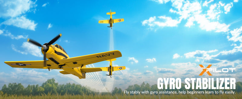 VOLANTEXRC T28 Trojan 4ch RC Trainer Airplane for Beginners with Xpilot Stabilization System (Yellow)