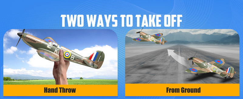VOLANTEXRC Spitfire 4ch Remote Control Airplane for Beginners with Xpilot Stabilization System