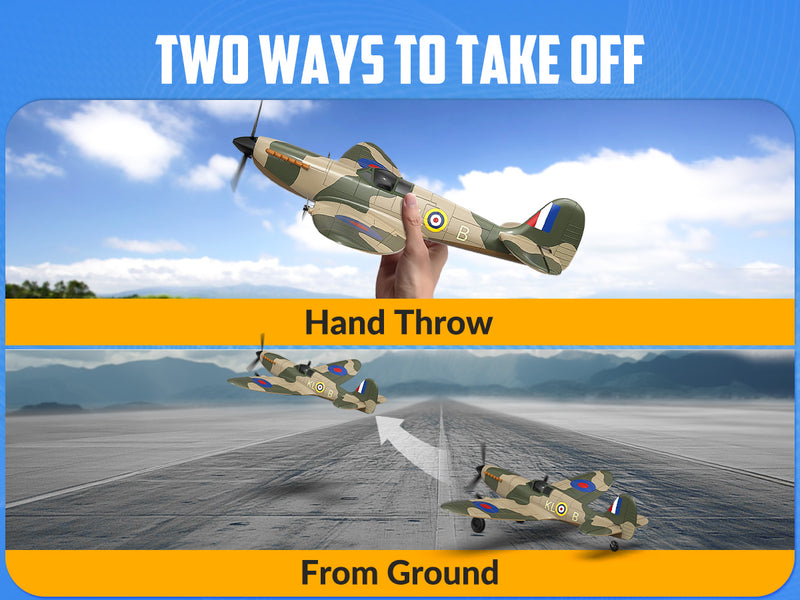 VOLANTEXRC 3-CH Airplanes Spitfire WWII Remote Control Airplane for Beginners with Gyro Stabilization System
