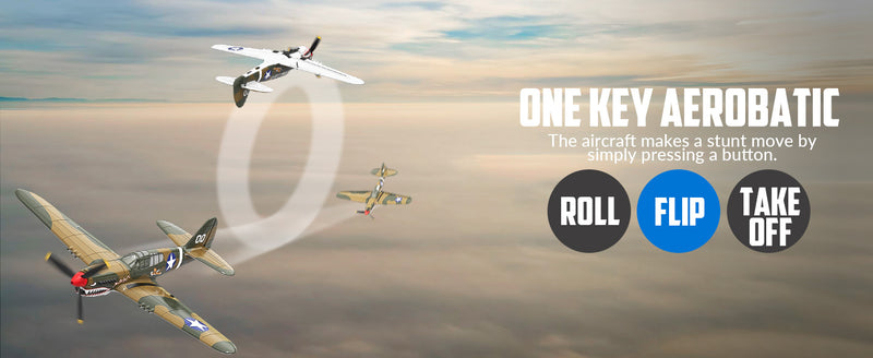 VOLANTEXRC Warhawk P40 Remote Control Airplane for Beginners with Xpilot Stabilization System