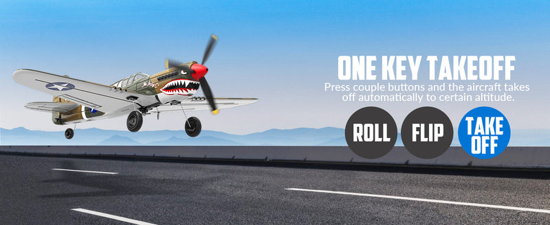VOLANTEXRC Warhawk P40 Remote Control Airplane for Beginners with Xpilot Stabilization System