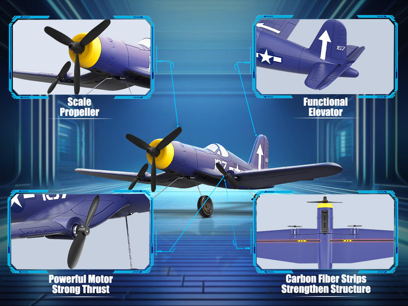VOLANTEXRC 3-CH Airplanes BF109 WWII Remote Control Airplane for Beginners with Gyro Stabilization System