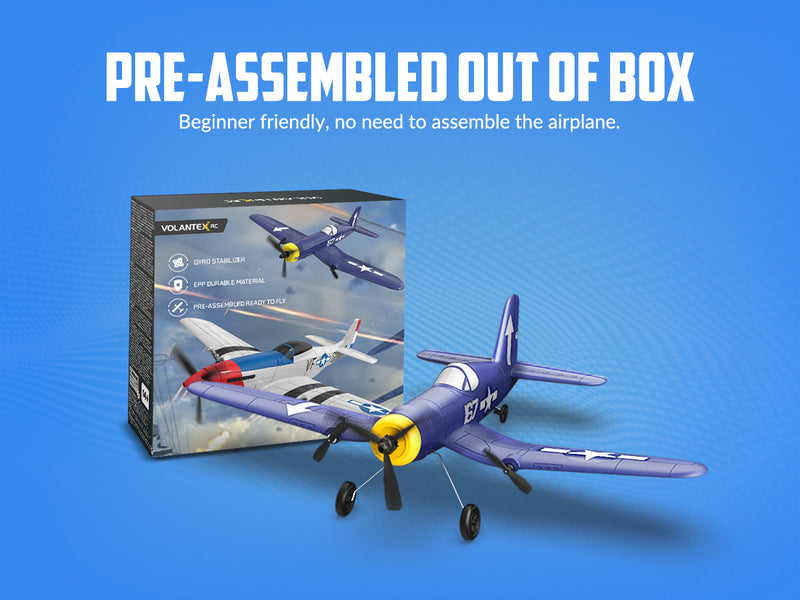 VOLANTEXRC 3-CH Airplanes BF109 WWII Remote Control Airplane for Beginners with Gyro Stabilization System