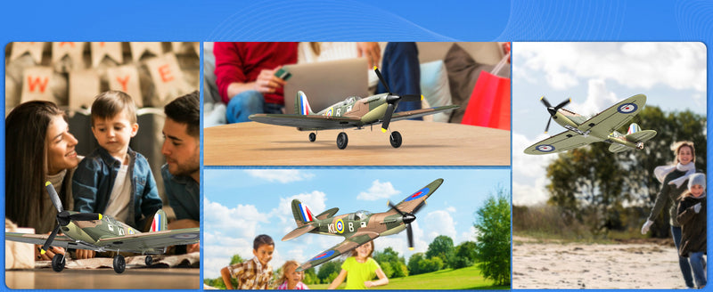 VOLANTEXRC Spitfire 4ch Remote Control Airplane for Beginners with Xpilot Stabilization System