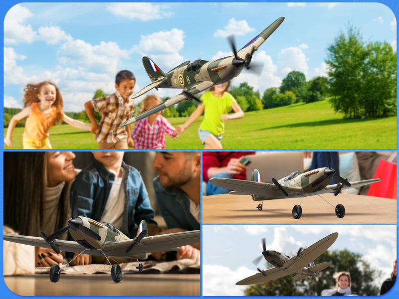 VOLANTEXRC 3-CH Airplanes Spitfire WWII Remote Control Airplane for Beginners with Gyro Stabilization System