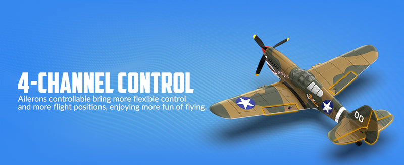 VOLANTEXRC Warhawk P40 Remote Control Airplane for Beginners with Xpilot Stabilization System