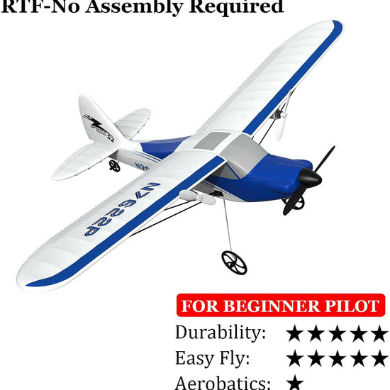VOLANTEXRC Sport Cub S2 RC Plane with Gyro Stabilization System Ready to Fly for Beginners 2-CH Remote Control Airplane RTF (762-2) - EXHOBBY