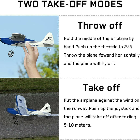 VOLANTEXRC Sport Cub S2 RC Plane with Gyro Stabilization System Ready to Fly for Beginners 2-CH Remote Control Airplane RTF (762-2) - EXHOBBY