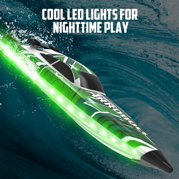 VOLANTEXRC Arrobolt Lumen S Brushless 35+MPH Fast RC Boat for Lakes Green