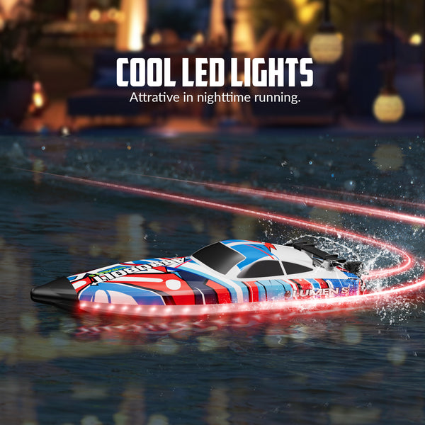 VOLANTEXRC Arrobolt Lumen S Brushless 35+MPH Fast RC Boat for Lakes RED