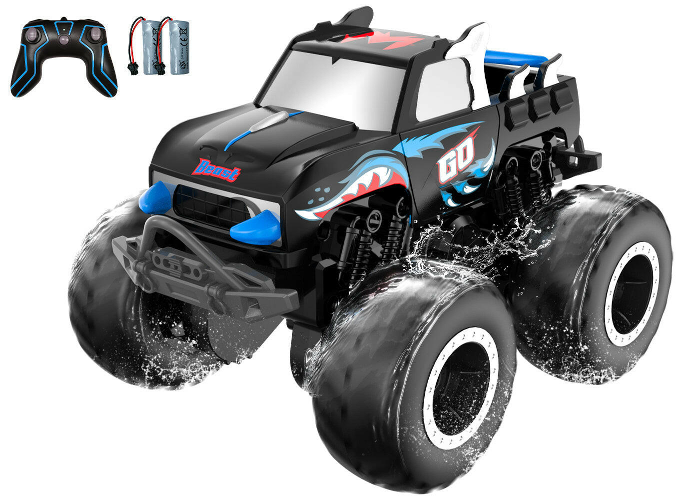 STEMTRON Amphibious Remote Control Car 1:20 All Terrain Off-Road Waterproof RC Monster Truck(Blue） EXHOBBY Dealer.