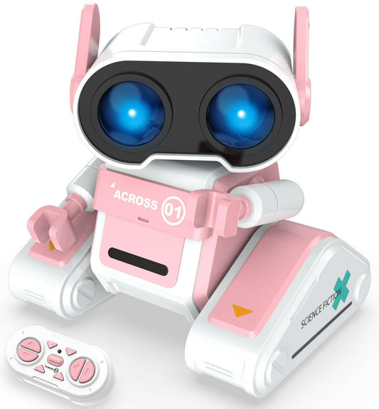 STEMTRON Rechargeable RC Robot Toys with Auto Demo, Dance Moves, Music for Kids (Pink) EXHOBBY Dealer.