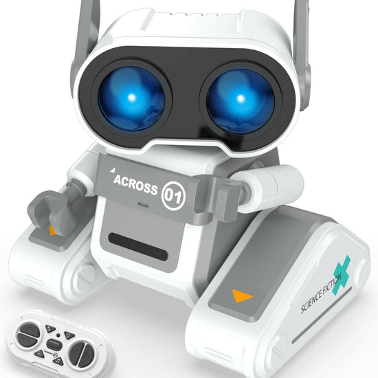 STEMTRON Rechargeable RC Robot Toys with Auto Demo, Dance Moves, Music for Kids (Grey) EXHOBBY Dealer.