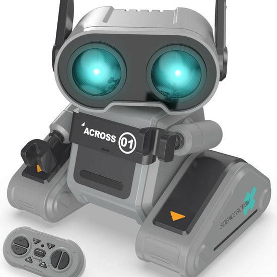STEMTRON Rechargeable RC Robot Toys with Auto Demo, Dance Moves, Music for Kids (Black) EXHOBBY Dealer.