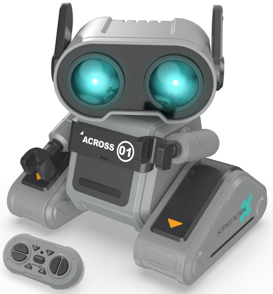 STEMTRON Rechargeable RC Robot Toys with Auto Demo, Dance Moves, Music for Kids (Black) EXHOBBY Dealer.