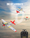 VOLANTEXRC Mustang P51 Easy Fly Warbird Remote Control Airplane for Beginners Xpilot Gyro Stabilizer （Red）