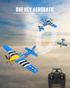 VOLANTEXRC 4-CH Airplanes P51 Mustang WWII Remote Control Airplane for Beginners with Xpilot Stabilization System （Blue）